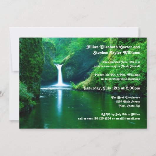 Foto Wasserfall Landschaft - Hochzeitsankündigung Einladung (Vorderseite)