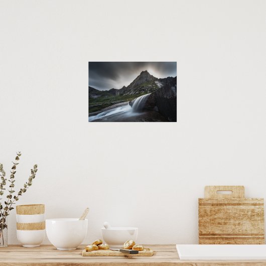 Foto Wasserfall Landschaft Poster (Küche)
