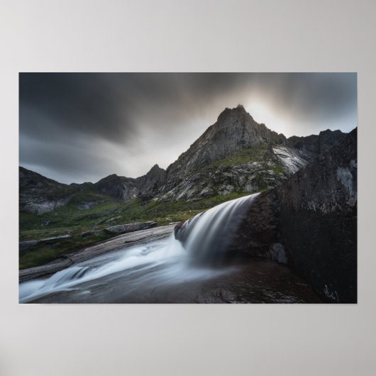 Foto Wasserfall Landschaft Poster (Vorne)