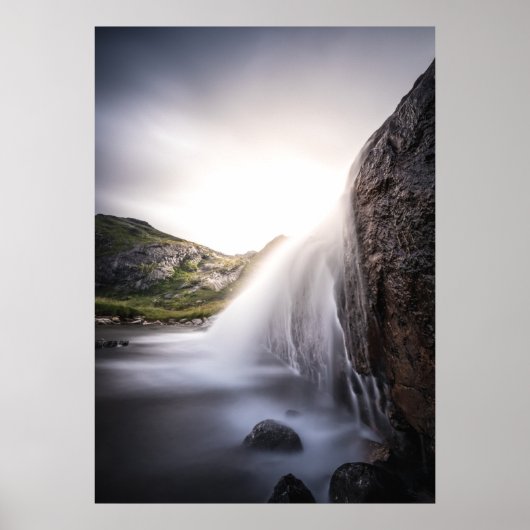 Foto Wasserfall Landschaft Poster (Vorne)