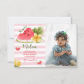 Foto Wasserfarbe Eins in einem Melone Erstgeburt Dankeskarte (Vorderseite)