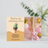 Foto Wasserfarbe Eins in einem Melone Erstgeburt Dankeskarte (Stehend Vorderseite)