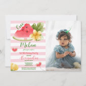 Foto Wasserfarbe Eins in einem Melone Erstgeburt Einladung (Vorderseite)