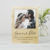 Foto Wasserfarbe Save the Date | Gelb (Stehend Vorderseite)