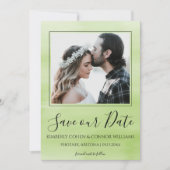 Foto Wasserfarbe Save the Date | Grün (Vorderseite)