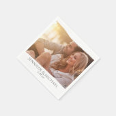 Foto Wasserfarbe Strip Hochzeitscocktail Napkins Serviette (Ecke)