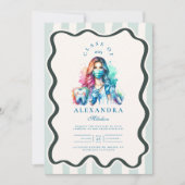 Foto Wasserfarbe Weibliche Zahnärztin Abschluss Einladung (Vorderseite)