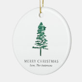 Foto Wasserfarbene Pine Tree Moderne Weihnachten Keramik Ornament (Links)
