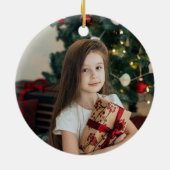 Foto Wasserfarbene Pine Tree Moderne Weihnachten Keramik Ornament (Hinten)