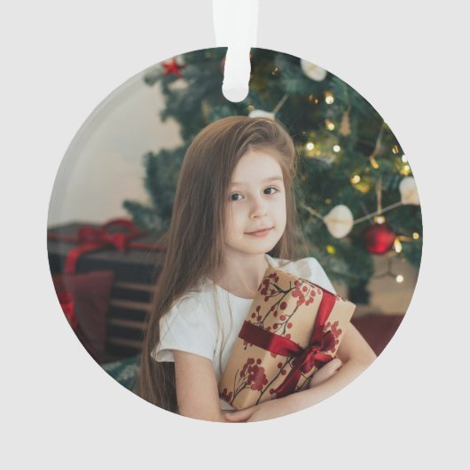 Foto Wasserfarbene Pine Tree Moderne Weihnachten Ornament (Rückseite)