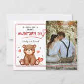 Foto Wasserfarbener Bär Valentinstag Flachkarte (Vorderseite)