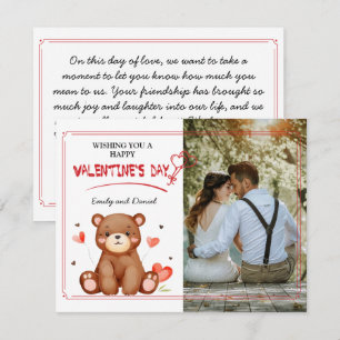 Foto Wasserfarbener Bär Valentinstag Flachkarte