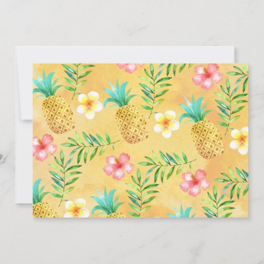 Foto Watercolor Aloha Luau Einladung (Rückseite)