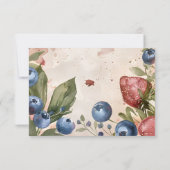 Foto Watercolor Berry Sweet Baby Dusche Dankeskarte (Rückseite)