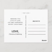 Foto "Watercolor Blue Wave Happy Holiday" Postkarte (Rückseite)