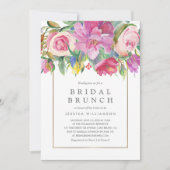 Foto Watercolor Floral Bridal Brunch Einladung (Vorderseite)