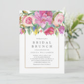 Foto Watercolor Floral Bridal Brunch Einladung (Stehend Vorderseite)