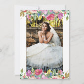 Foto Watercolor Floral Bridal Brunch Einladung (Rückseite)