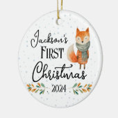 Foto Watercolor Fox Keramik Ornament (Links)