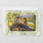 Foto Watercolor Lemon Orchard Save the Date Karte (Vorderseite)