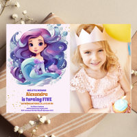 Foto Watercolor Mermaid Birthday Party