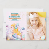 Foto Watercolor Mermaid Birthday Party Einladung (Vorderseite)