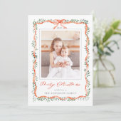 Foto Watercolor Red Ribbon Bow Frame Weihnachten (Stehend Vorderseite)