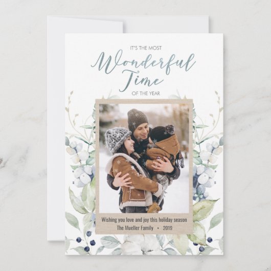 Foto Watercolor Weihnachten Weihnachtskarte (Vorderseite)