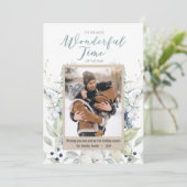 Foto Watercolor Weihnachten Weihnachtskarte (Stehend Vorderseite)