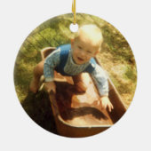 Foto Watercolor Wolf Keramik Ornament (Hinten)