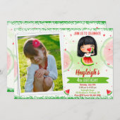 Foto Watermelon Einladung zum Geburtstag Eins in M (Vorne/Hinten)