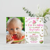 Foto Watermelon Geburtstag Einladung 1. Geburtstag (Stehend Vorderseite)