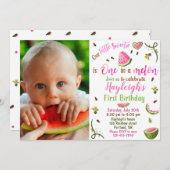 Foto Watermelon Geburtstag Einladung 1. Geburtstag (Vorne/Hinten)