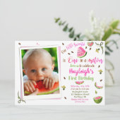 Foto Watermelon Geburtstag Einladung 1. Geburtstag (Stehend Vorderseite)