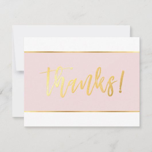 FOTO WEDD DANK IHNEN modernes, rosa Rosa Gold Dankeskarte (Vorderseite)