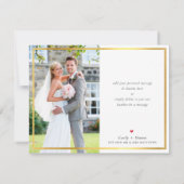 FOTO WEDD DANK IHNEN modernes, rosa Rosa Gold Dankeskarte (Rückseite)