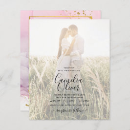 FOTO WEDD INVITE Pink Lila Lavendel Gold INK