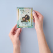 FOTO WEDD SPEICHERN DAS DATUM Aquamarine Gold Tint Flyer (Gruppe)