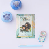 FOTO WEDD SPEICHERN DAS DATUM Aquamarine Gold Tint Flyer (Einzeln)