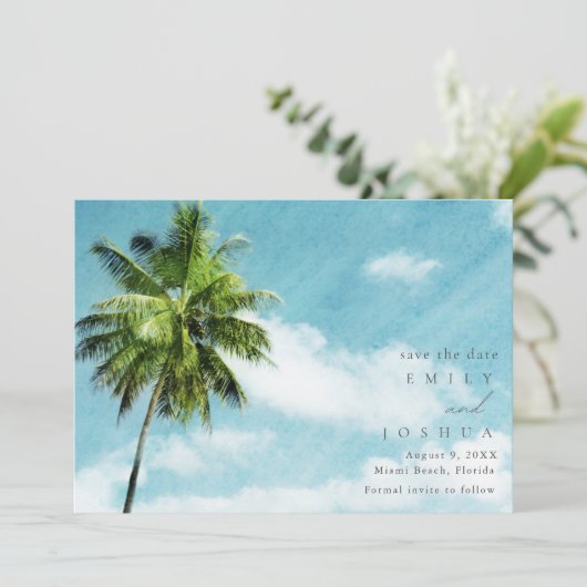 Foto Wedding am Strand Save The Date (Stehend Vorderseite)