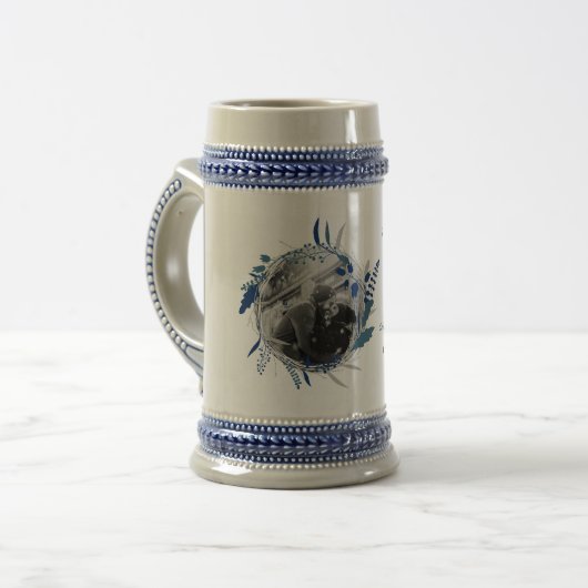 FOTO Wedding Anniversary Gift - Modern trendy Bierglas (Vorderseite Links)