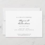 Foto Wedding Announcement Black Typografy Einladung (Rückseite)