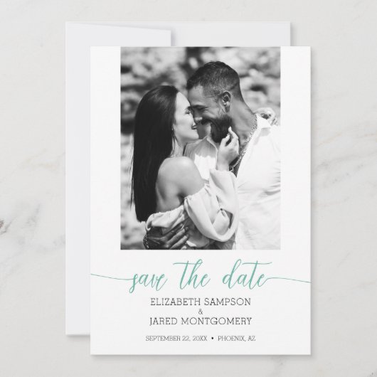 Foto Wedding Aqua Save The Date (Vorderseite)