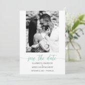 Foto Wedding Aqua Save The Date (Stehend Vorderseite)