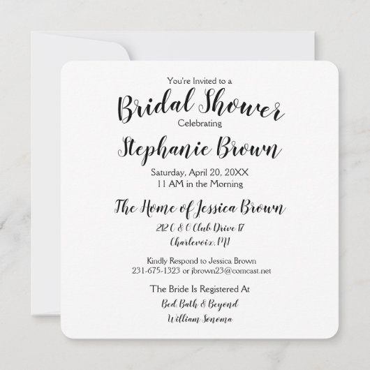 Foto Wedding Brautparty Einladung (Rückseite)