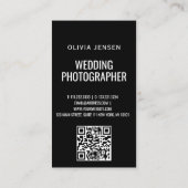 Foto Wedding Collage Fotograf QR Code Frame Visitenkarte (Rückseite)