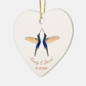 Foto Wedding Coronet Hummingbirds Keramik Ornament (Links)