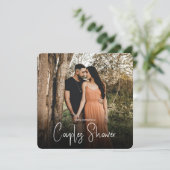 Foto Wedding Couples Brautparty Einladung (Stehend Vorderseite)