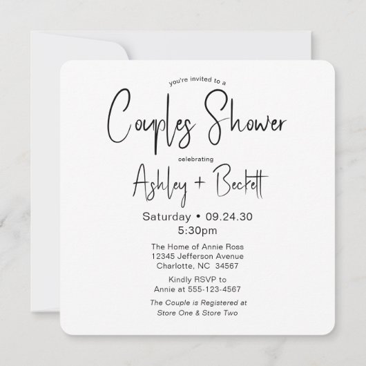 Foto Wedding Couples Brautparty Einladung (Rückseite)