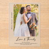 Foto Wedding Danke Mattiert Acryleinladungen (Vorderseite)